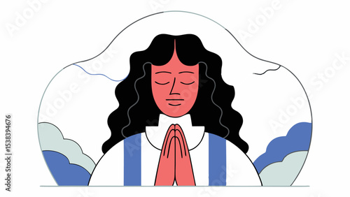 Woman Praying, Peaceful Meditation