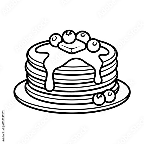 A beautiful pancake line drawing coloring page