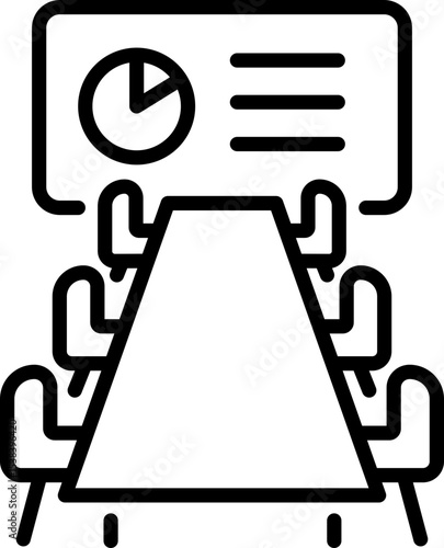 Business meeting presentation conference icon - Editable Stroke SVG, fully scalable.