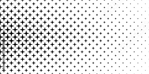 horizontal black halftone of cross and plus with sharp corners design for pattern and background.