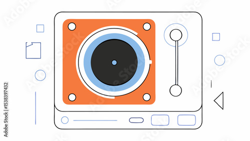 Minimalist Turntable Illustration