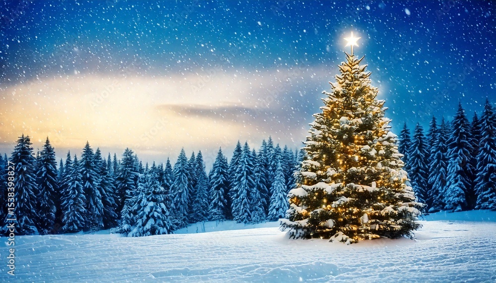 custom made wallpaper toronto digitalBeautiful Christmas and New Year's background with decorated Christmas tree in fluffy snowdr