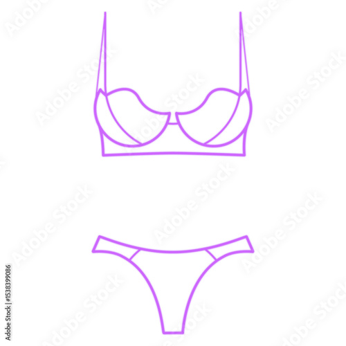 Neon icon of  lingerie