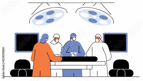 Medical Team Performing Surgery in Operating Room