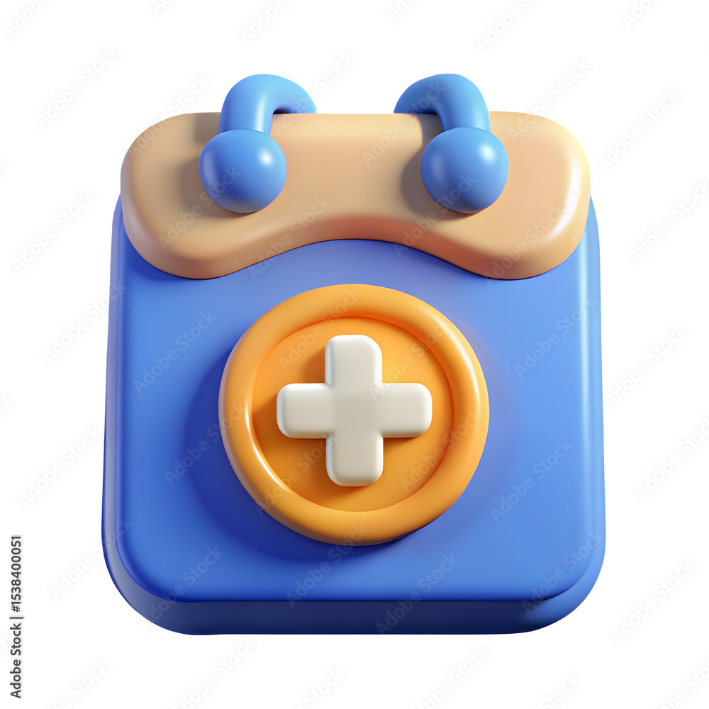 Obraz premium Colorful calendar icon with add symbol in 3D style 