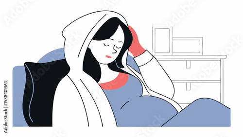 Pregnant Woman Relaxing at Home