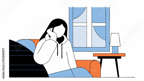 Woman Relaxing on Sofa at Home