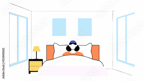 Woman Relaxing in Bed in Modern Bedroom