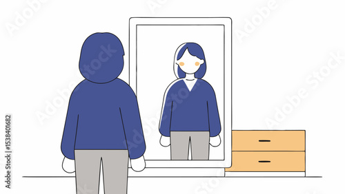 Woman Looking in the Mirror