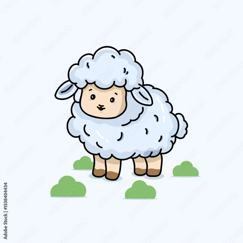 Cute Adorable Sheep Cartoon Vector Illustration Concept with Isulated Flat Elements Cute Adorable Sheep Cartoon Vector Illustration Concept with Isulated Flat Elements