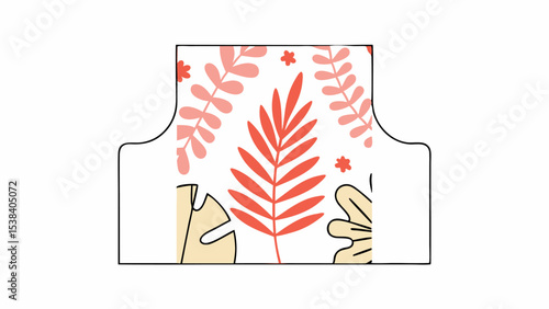 Floral Apron Design, Modern Botanical Pattern