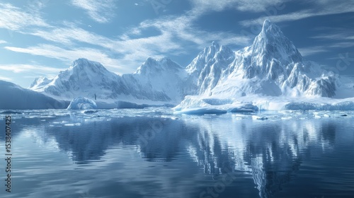 Wallpaper Mural Powerful image showing melting glaciers and rising sea levels in arctic and antarctic landscapes. Icebergs and snowy mountains illustrate impacts of global warming and urgent environmental concerns Torontodigital.ca