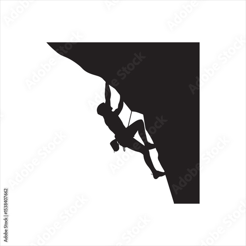 Rock climbers silhouette collection vector