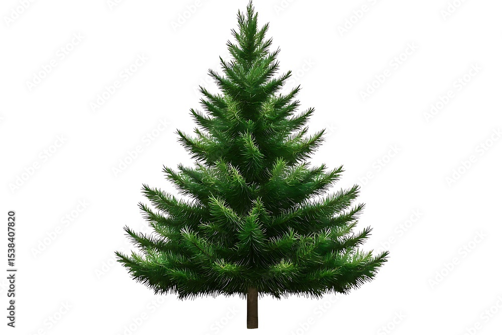 Fototapeta premium Isolated christmas tree evergreen pine fir spruce holiday season festive decor