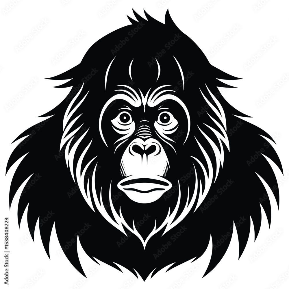Obraz premium orangutan vector icon sit