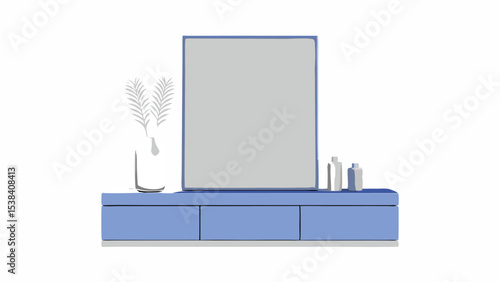 Modern Bathroom Vanity with Mirror and Plants