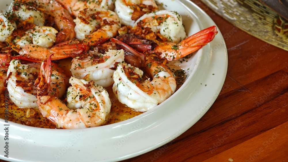 Grilled shrimps garlic and Italian herbs. Grilled shrimps garlic and Italian herbs.