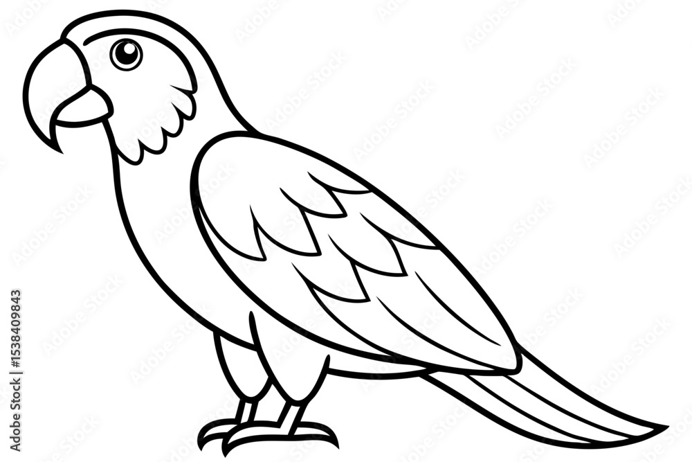 Fototapeta premium Simple Macaw Line Art
