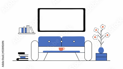 Modern Living Room Interior Design Illustration