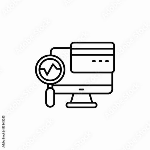desktop bank card icon sign vector