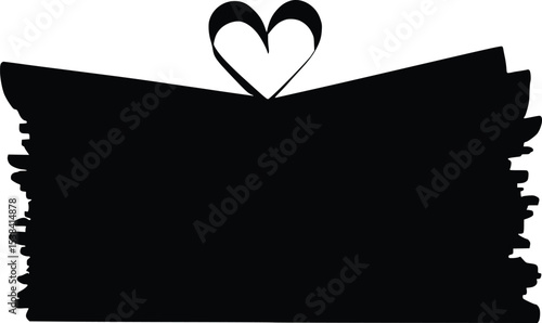 Newspaper Heart Silhouette - Affectionate Media Stack