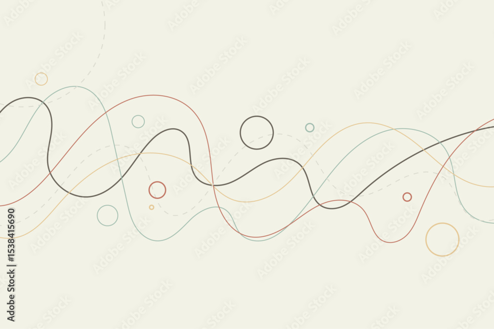 custom made wallpaper toronto digitalElegant amorphous geometric background featuring fine wavy lines and soft circular elements