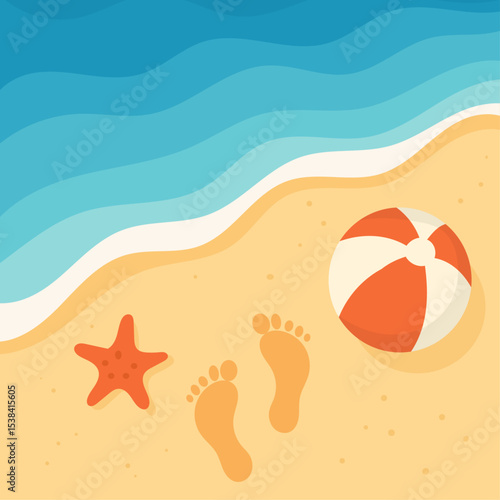 Vibrant vector illustration of a refreshing juice with mango and tropical elements, capturing the joyful 'Taste of Summer' in a flat design style