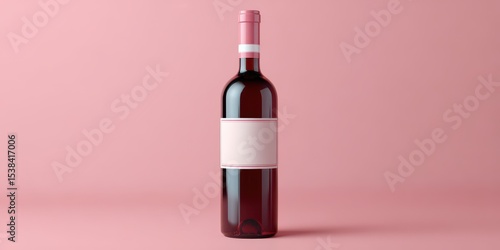 Whine bottle with blank label mockup