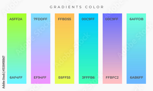Gradient Color Palette Hex Smooth Soft Bars Swatches