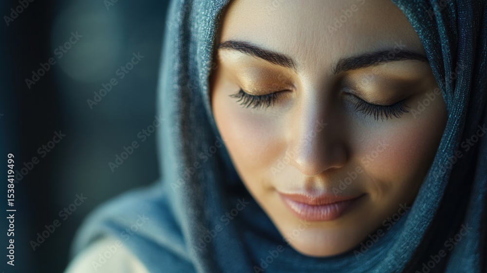 Peaceful woman in hijab Peaceful woman in hijab