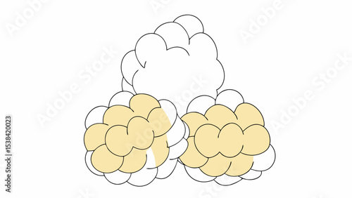 Abstract Cloud-like Formation, Pastel Yellow and White