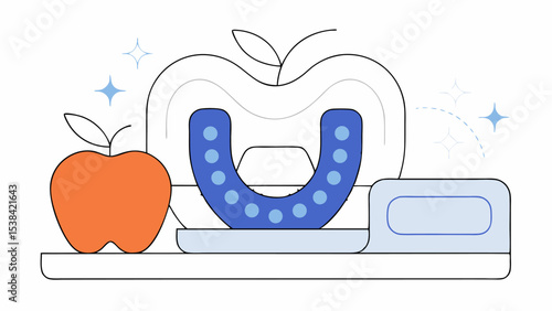 Healthy Teeth and Apple for Oral Hygiene