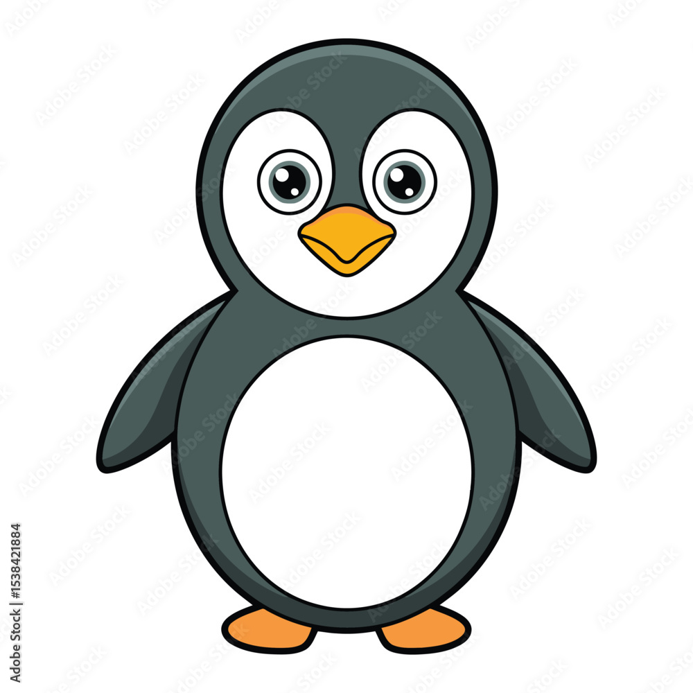 Obraz premium Cute Penguin Character in Vector Art Style