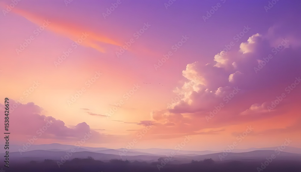 Serene Sunset Sky with Warm Orange, Pink, and Purple Gradient Serene Sunset Sky with Warm Orange, Pink, and Purple Gradient