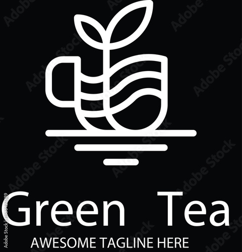 Vector illustration design of a coffee cup logo with an abstract background symbol for business