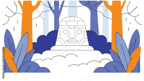 Stone Face in the Woods