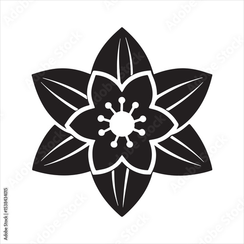 daffodil flower silhouette vector