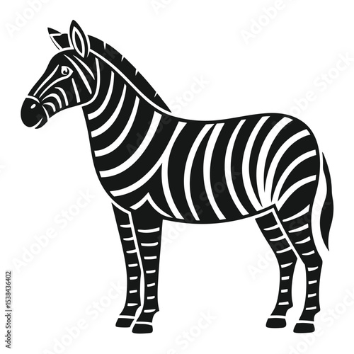 Black Zebra Silhouette Graphic for Nature Themes