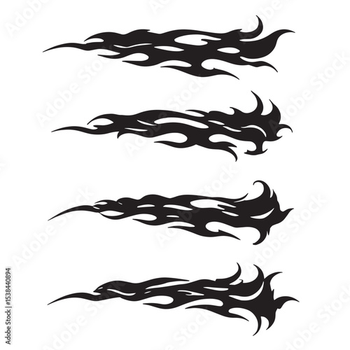 bundle fire strip illustration  vector, tattoe fire vector