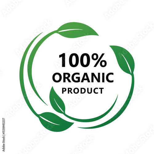 Organic Product Label Sign Vector