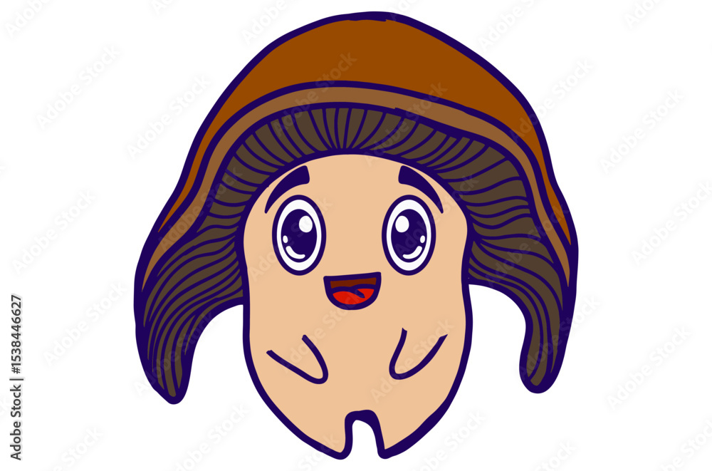 Obraz premium Happy Mushroom Cartoon Stickers