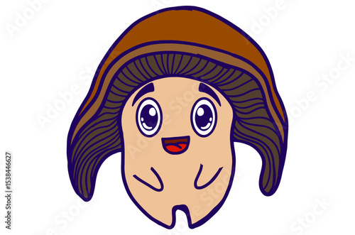 Happy Mushroom Cartoon Stickers
