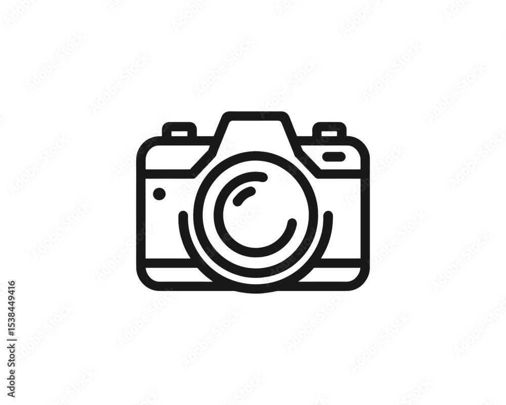 Minimal camera icon logo in outline format Minimal camera icon logo in outline format