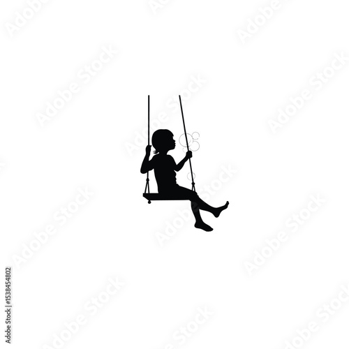 child blowing bubbles silhouette on white background