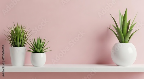 Wallpaper Mural Potted Plants on Shelf Interior Decor Botanical Arrangements Simple Greenery Aesthetic Room Plants Modern Minimalist Torontodigital.ca