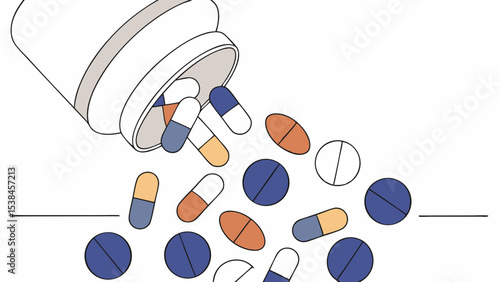 Pills Spilling from Bottle