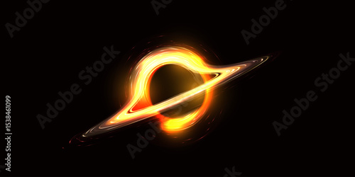 Striking illustration of a black hole with glowing accretion disk