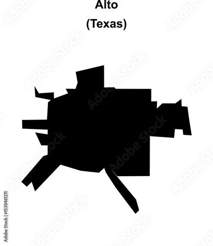 Alto (Texas) blank outline map