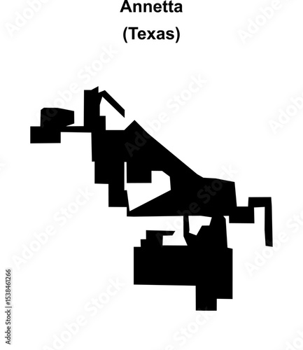 Annetta (Texas) blank outline map