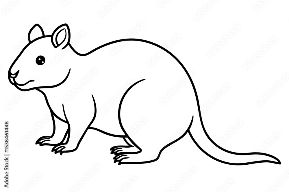 Obraz premium Simple Quokka Line Art